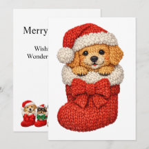 Cachorro de Navidad Tejido de Invierno