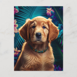 Cachorro de oro de Isla Tropical - Postal