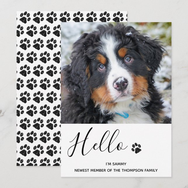 Cachorro de perro nueva Invitación Mascota (Anverso / Reverso)