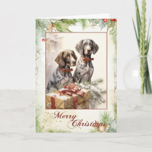 Cachorro de Pointer Victoriano en Navidad