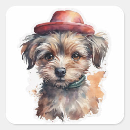 Cachorro en Pegatina Gorra