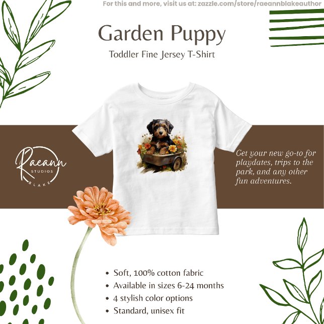 Cachorro en un vagón de flores camiseta infantil (Subido por el creador)