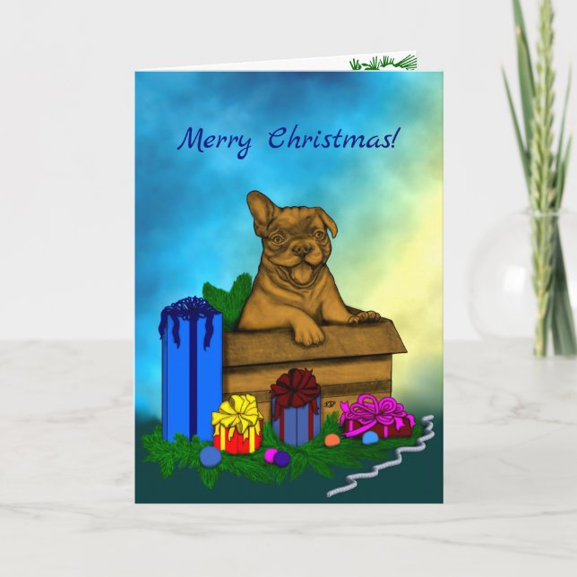 Cachorro en una caja , Feliz Navidad (Anverso)