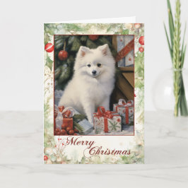 Cachorro Esquimal Americano Victoriano de Navidad