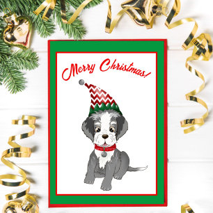 Cachorro festivo de Schnauzer Feliz Navidad