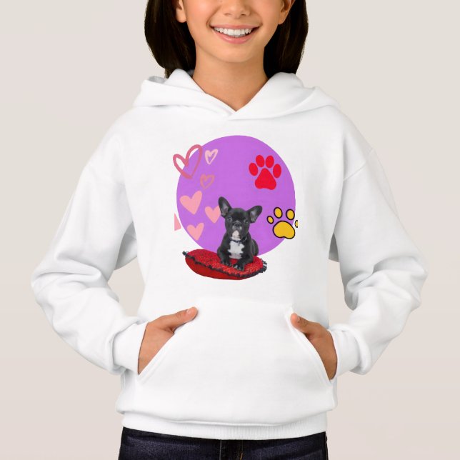 Cachorro frienchie adorable con corazones  (Anverso)