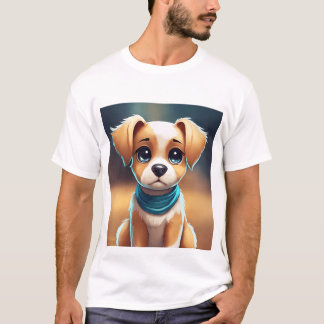 Cachorro impreso básico de camiseta para hombres
