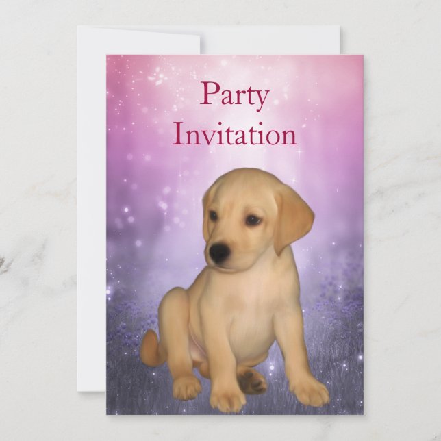 Cachorro Labrador de Invitación en el Parque (Anverso)