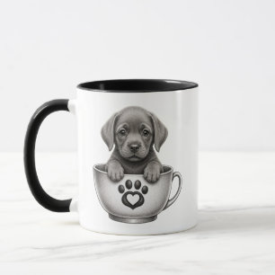 cachorro Labrador Retriever de plata de taza de té