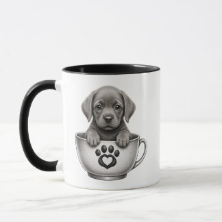 cachorro Labrador Retriever de plata de taza de té