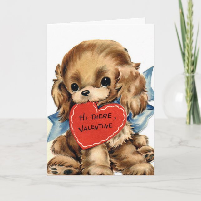 Cachorro lindo con tarjeta El día de San Valentín  (Anverso)