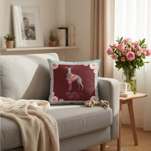 Cachorro Lindo Galgo Italiano Almohada Cuadrada Fl