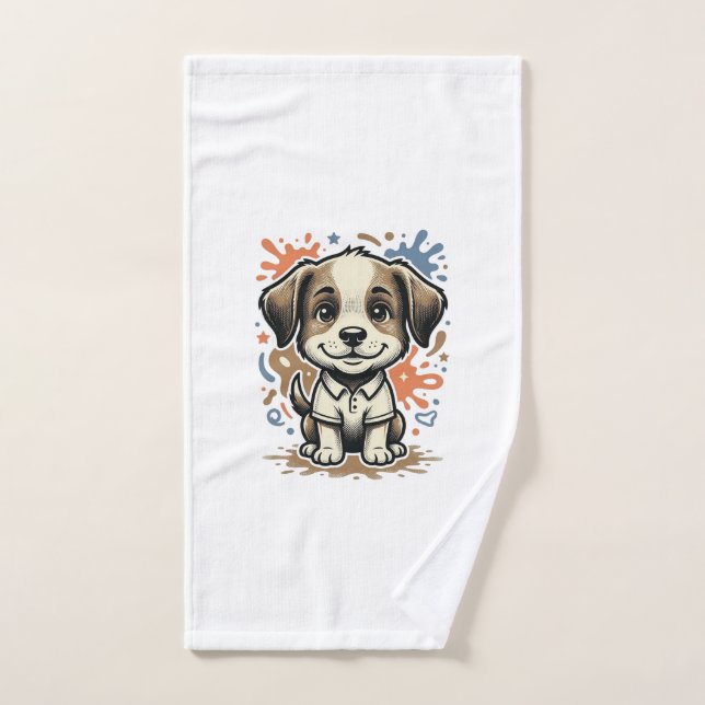 Cachorro Lindo Salpicadura Grabado Diseño Vectoria (Toalla de mano)