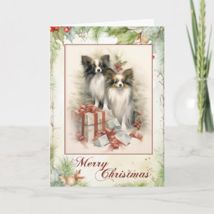 Cachorro Papillon Victoriano de Navidad