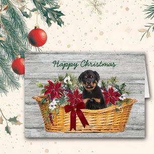 Cachorro rotulador en tarjeta de Navidades de cest