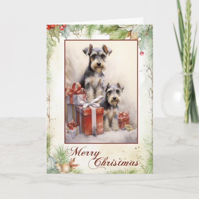 Cachorro Schnauzer Victoriano de Navidad (Anverso)