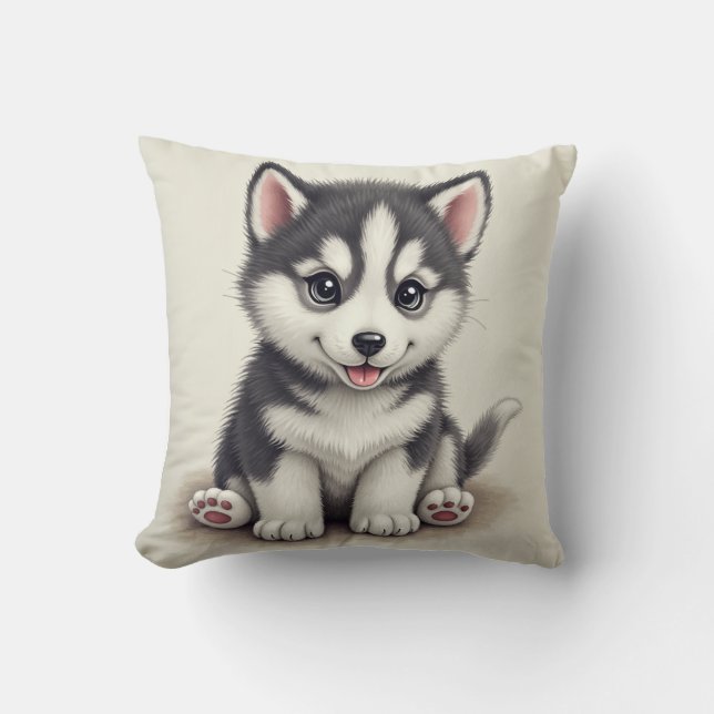 cachorro y almohada ósea (Baby Husky) (Anverso)