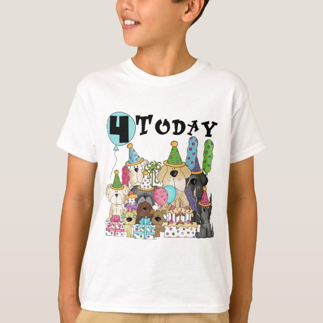 Cachorros 4º cumpleaños Camisetas y regalos (Anverso)