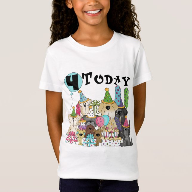 Cachorros 4º cumpleaños Camisetas y regalos (Anverso)