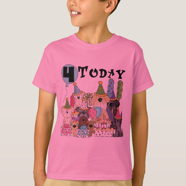 Cachorros 4º cumpleaños Camisetas y regalos (Anverso)