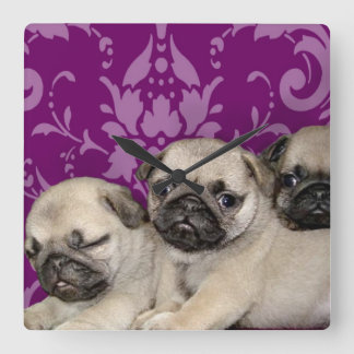 cachorros cachorros perro reloj cuadrado de pared