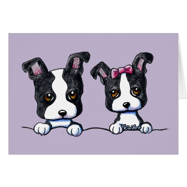 Cachorros de Boston Terrier (Anverso (Horizontal))