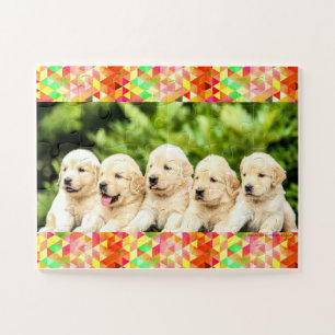 Cachorros de Golden Retriever, puzzle infantil,