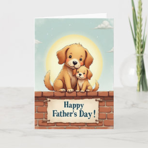 Cachorros del Día del Padre Precioso Tarjeta