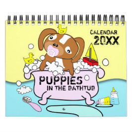 Cachorros En El Calendario De La Bañera