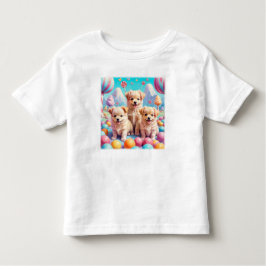 Cachorros en la pequeña camiseta de Candy Land