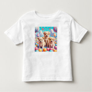 Cachorros en la pequeña camiseta de Candy Land