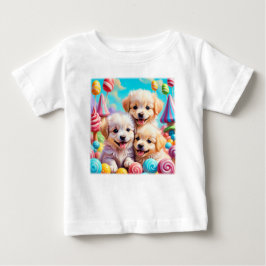 Cachorros en la pequeña camiseta de Candy Land