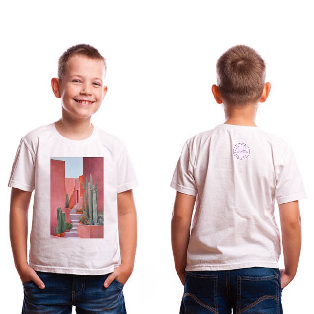 Cacti Ally | Camiseta de Pintura al Óleo Original  (Young Boy )