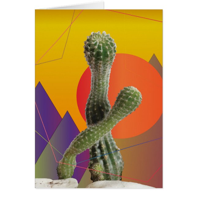 Cacti Elegant Greeting Card (Frente)