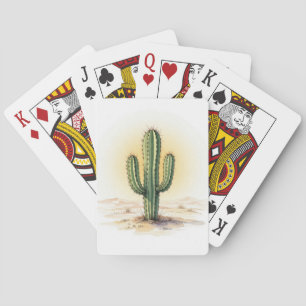 Cactus acuarela de cartas de juego