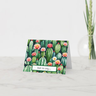 cactus acuarela Doble tarjeta de agradecimiento