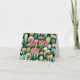 cactus acuarela Doble tarjeta de agradecimiento