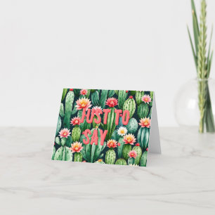 cactus acuarela Doble tarjeta de agradecimiento