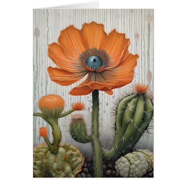 Cactus and Poppy With an Eyeball Todas las ocasion (Frente)