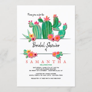 Cactus Bridal Shower Invitación
