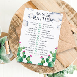 Cactus Bridal Shower Prefiere Tarjeta De Juego