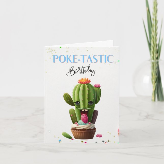 Cactus Canine Celebration: Tarjeta de cumpleaños (Anverso)