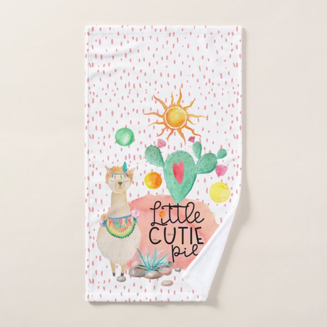 Cactus coloridos de color pastel de Llama (Toalla de mano)