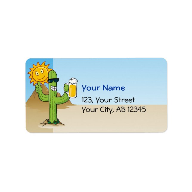 Cactus con etiqueta de cerveza (Frente)