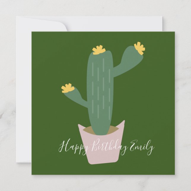 Cactus Cupcake Ilustracion Cumpleaños (Anverso)
