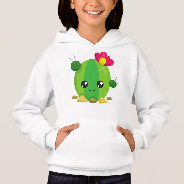 Cactus Cute, Cactus Kawaii, Cactus Verde, Flores (Anverso)