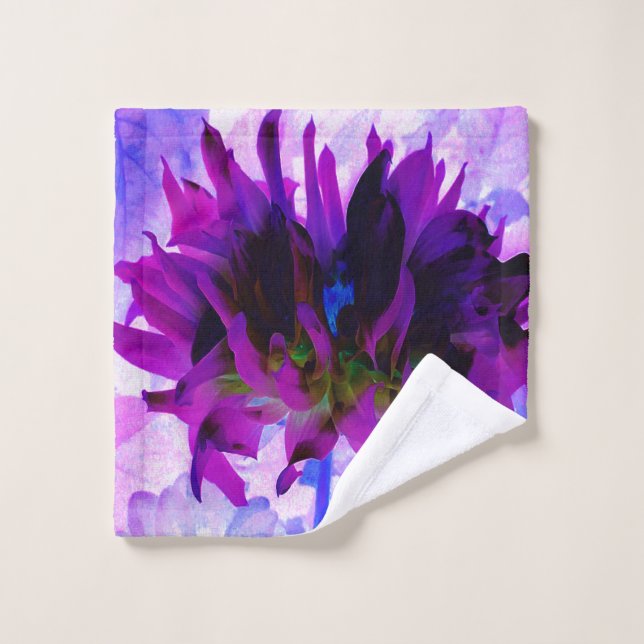 Cactus Dahlia morado y negro asombroso (Toallita)