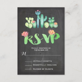 Cactus de acuarela Boda mexicana RSVP
