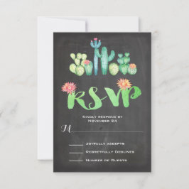 Cactus de acuarela Boda mexicana RSVP