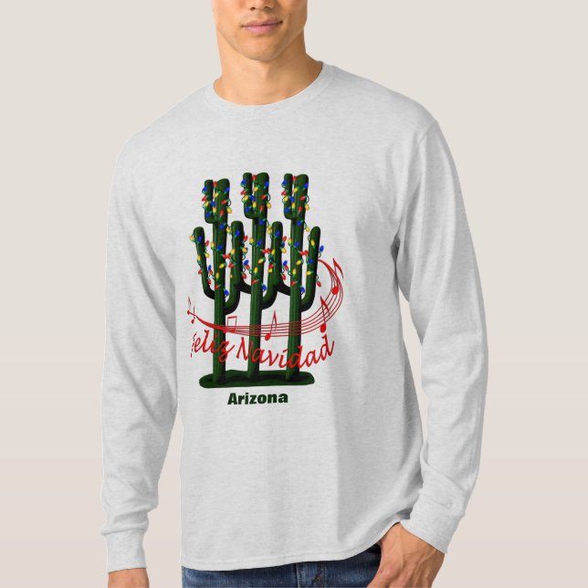 Cactus de Arizona Navidades Feliz Navidad camiseta (Anverso)
